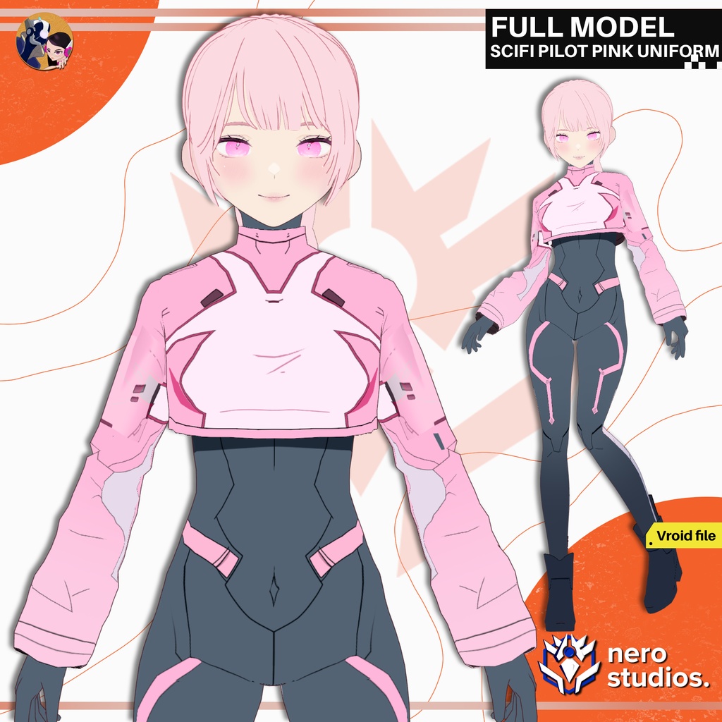 TECH SPORTSWEAR SCIFI OUTFIT CELL SHADED COSTUME SEXY BODYSUIT SPORT GIRL FUTURISTIC CUTE GIRL CYBERPUNK NEO FASHION (VROID FILES) / スポーツウェア SF 服装 セクシー ボディスーツ スポーツ 女の子 未来的な サイバーパンク