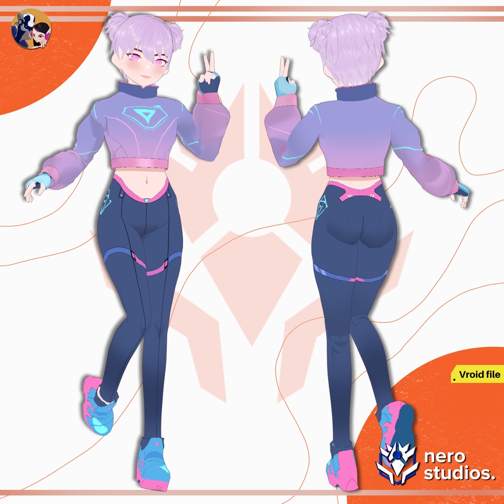 TECH SPORTSWEAR SCIFI OUTFIT CELL SHADED COSTUME SEXY BODYSUIT SPORT GIRL FUTURISTIC CUTE GIRL CYBERPUNK NEO FASHION (VROID FILES) / スポーツウェア SF 服装 セクシー ボディスーツ スポーツ 女の子 未来的な サイバーパンク