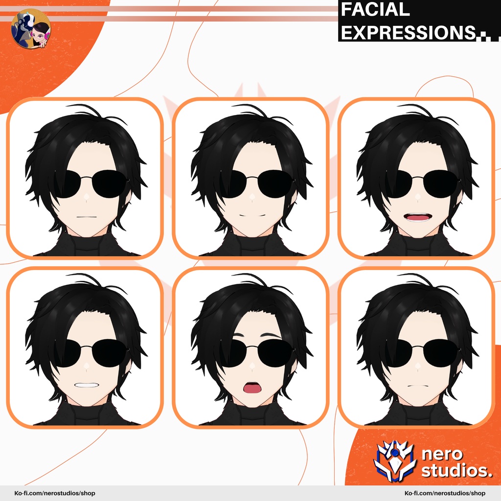 ARMOR SCI FI COSTUME PLATES FULL SET MALE AND FEMALE PRESET PACK TEXTURE OUTFIT (VROID FILE) / 鎧 SF 未来的な コスチューム ブーツ サイバー テクスチャ サングラス VRoid用衣装