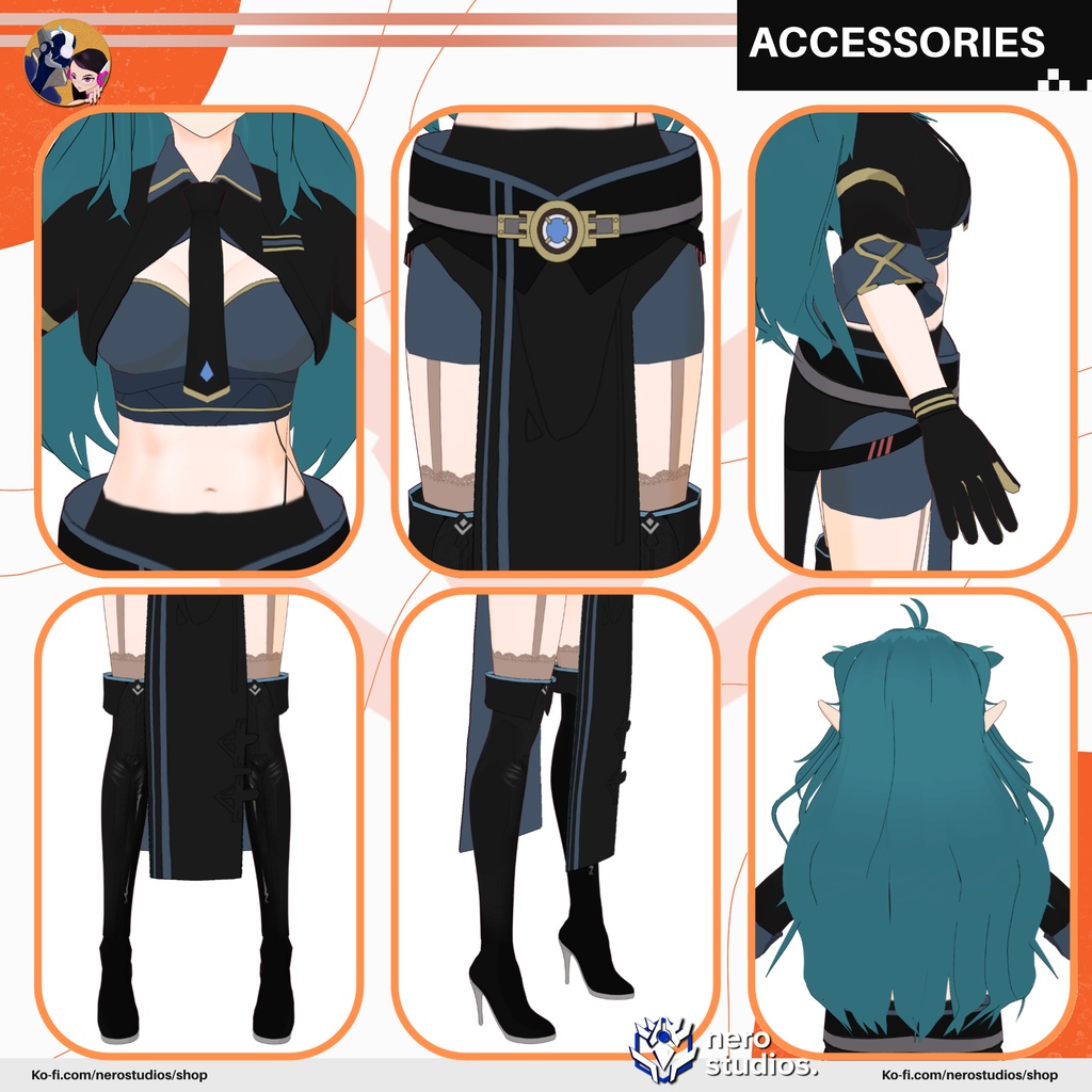 PIRATE UNIFORM DRESS FORMAL CUTE SEXT BOOTS AND STOCKINGS PRESET HAIRSTYLE FIGHTER VAMPIRE ELF FULL OUTFIT (VROID FILE) / 海賊 制服 ドレス かわいい エルフ ヴァンパイア 髪型 ストッキング