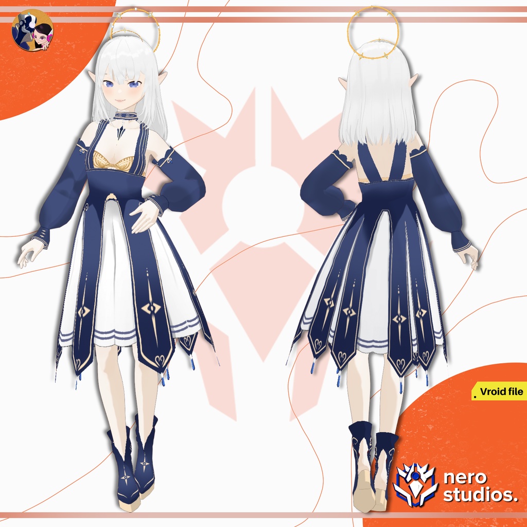 ENCHANTED ELF VROID SET ELEGANT FANTASY SCIFI DRESS ELVES CUTE SEXY ANIME STYLE HAIR PRESET MEDIEVAL DREAMY FULL OUTFIT (VROID FILES) / エルフ エレガント ファンタジー ドレス ストッキング 手袋 かわいい セクシー 3Dモデル 魔法使い