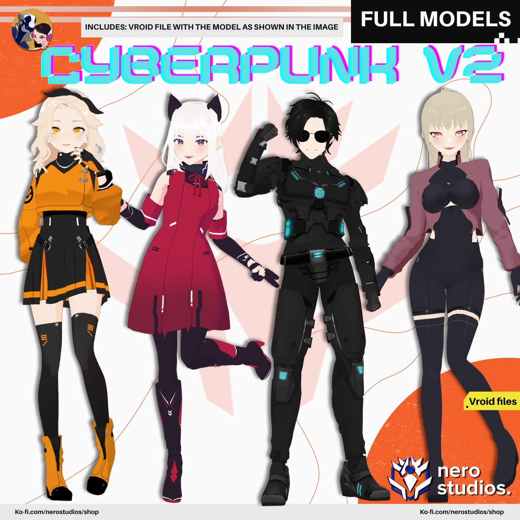 CYBERPUNK VTUBER SCIFI UNIFORM CUTE SEXY MODERN NEO FUTURITIC OUTFIT SCIFI BODYSUIT DRESS TECH GEAR CELL SHADED ANIME ARMOR SCI FI COSTUME / 3Dモデル ドレス SF ボディスーツ 未来的な 鎧 テックウェア ブーツ ファンタジー
