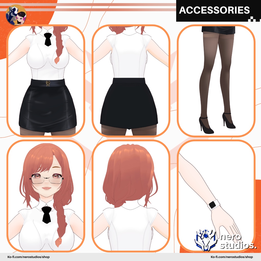 CASUAL MODERN OUTFITS, SEXY DARK GOTH HIGH BOOTS CASUAL URBAN STYLE SCIFI FUTURISTIC, CASUAL WEAR SEXY GIRL SKIRT STOCKINGS (VROID FILES) / カジュアルウェア タイツ ストッキング スカート ハイヒール ジャケット レザー SF