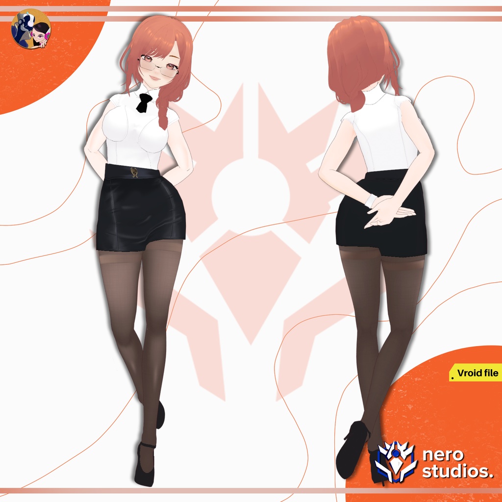 CASUAL MODERN OUTFITS, SEXY DARK GOTH HIGH BOOTS CASUAL URBAN STYLE SCIFI FUTURISTIC, CASUAL WEAR SEXY GIRL SKIRT STOCKINGS (VROID FILES) / カジュアルウェア タイツ ストッキング スカート ハイヒール ジャケット レザー SF