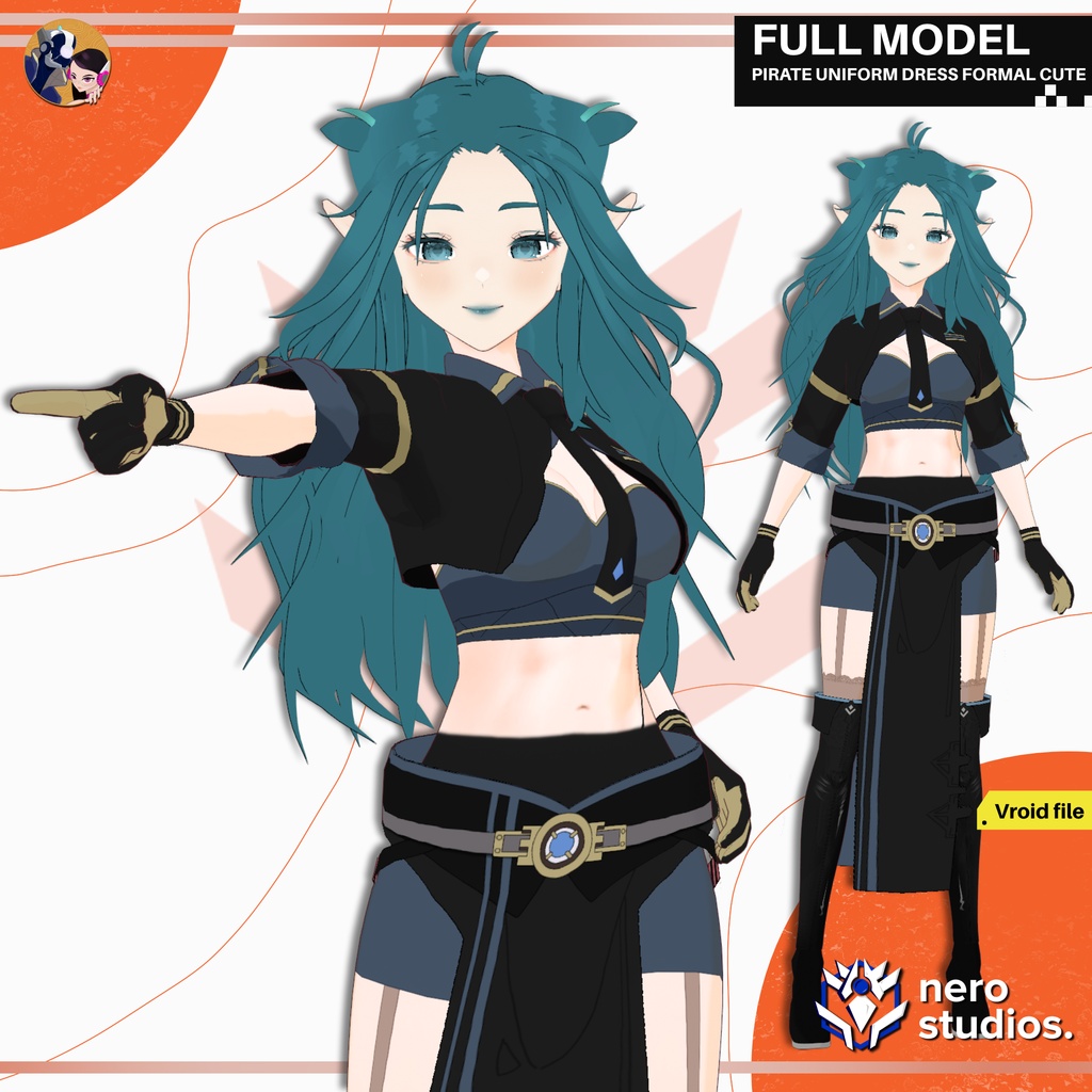 MYSTIC ELVES FASHION VROID ASSETS PIRATE UNIFORM DRESS FIGHTER VAMPIRE ELF SEXY ANIME CELL SHADED ELF ELEGANT FANCY STAR DRESS (VROID FILES) / 神秘的な エルフ ドレス ファンタジー 精靈 ストッキング エレガント