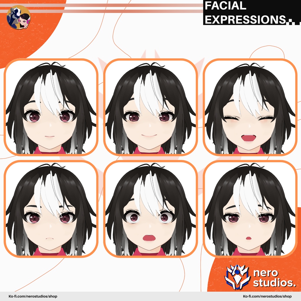 ORIENTAL STYLE VROID MODELS – JAPANESE & CHINESE INSPIRED VTUBER FULL OUTFITS | .VROID FILES | KIMONO MODERN DRESS AVATAR SET, 3D VTUBER MODEL PACK / 3Dモデル 和風 着物 ドレス 和服 和装 オリエンタル 髪型 女の子