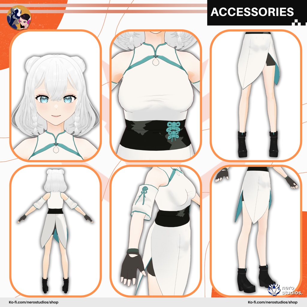 ORIENTAL STYLE VROID MODELS – JAPANESE & CHINESE INSPIRED VTUBER FULL OUTFITS | .VROID FILES | KIMONO MODERN DRESS AVATAR SET, 3D VTUBER MODEL PACK / 3Dモデル 和風 着物 ドレス 和服 和装 オリエンタル 髪型 女の子