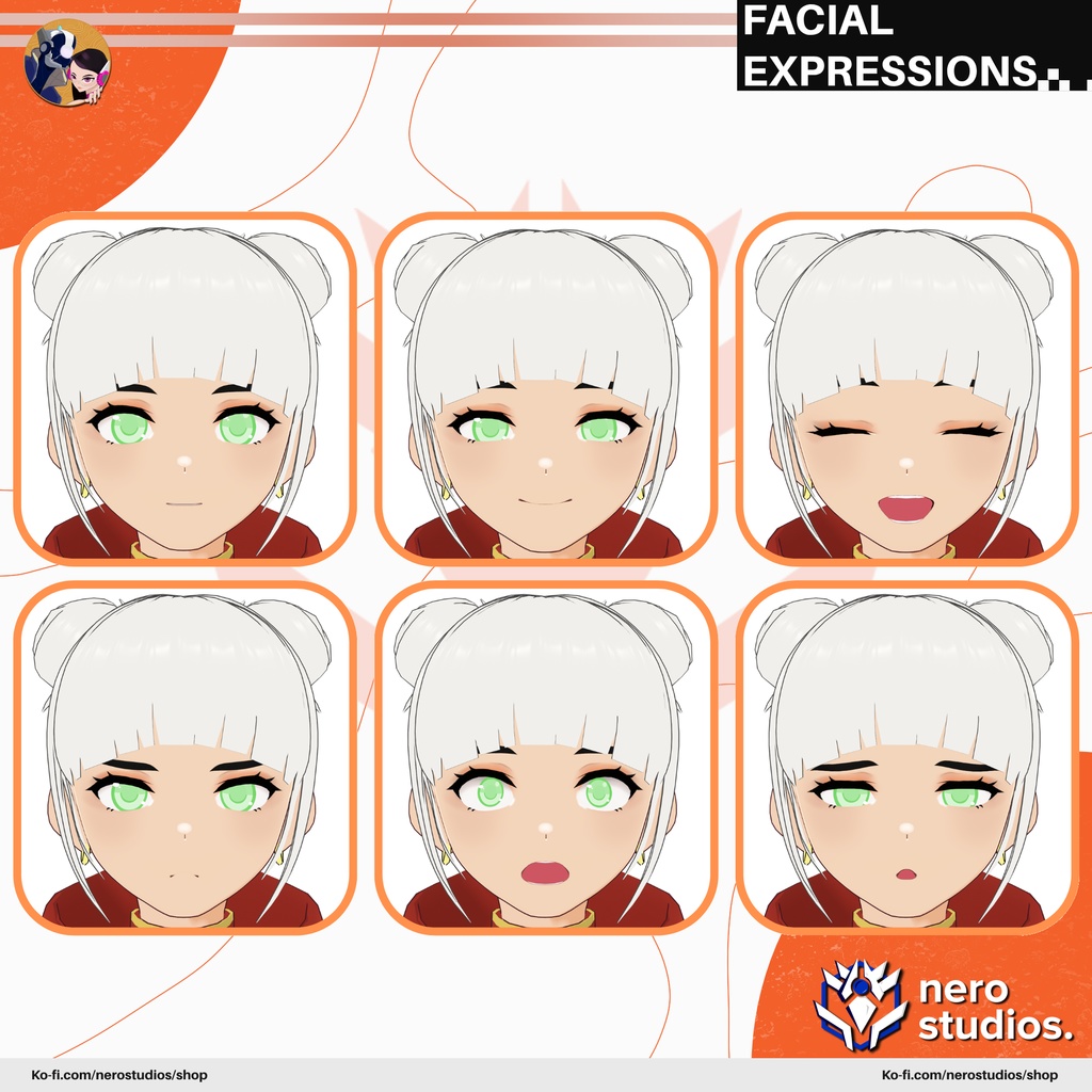 ORIENTAL STYLE VROID MODELS – JAPANESE & CHINESE INSPIRED VTUBER FULL OUTFITS | .VROID FILES | KIMONO MODERN DRESS AVATAR SET, 3D VTUBER MODEL PACK / 3Dモデル 和風 着物 ドレス 和服 和装 オリエンタル 髪型 女の子