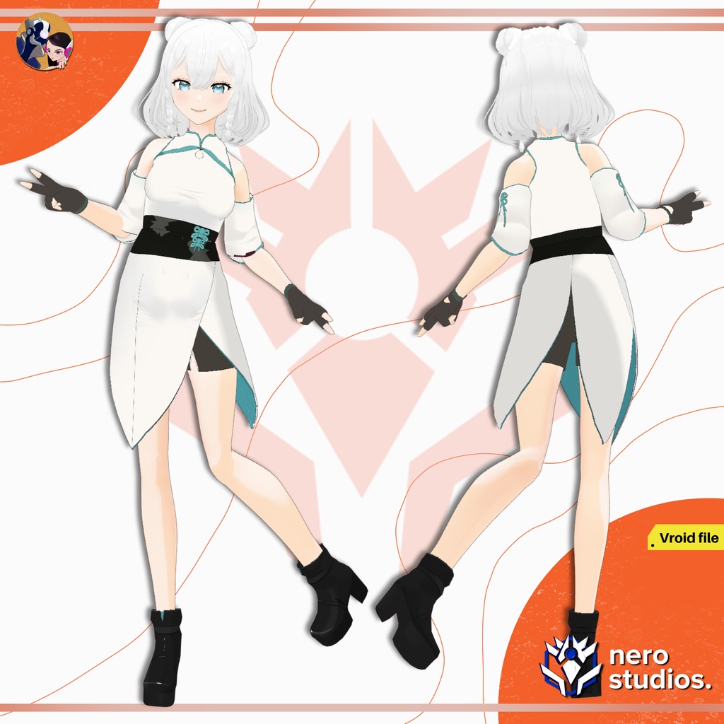 ORIENTAL STYLE VROID MODELS – JAPANESE & CHINESE INSPIRED VTUBER FULL OUTFITS | .VROID FILES | KIMONO MODERN DRESS AVATAR SET, 3D VTUBER MODEL PACK / 3Dモデル 和風 着物 ドレス 和服 和装 オリエンタル 髪型 女の子