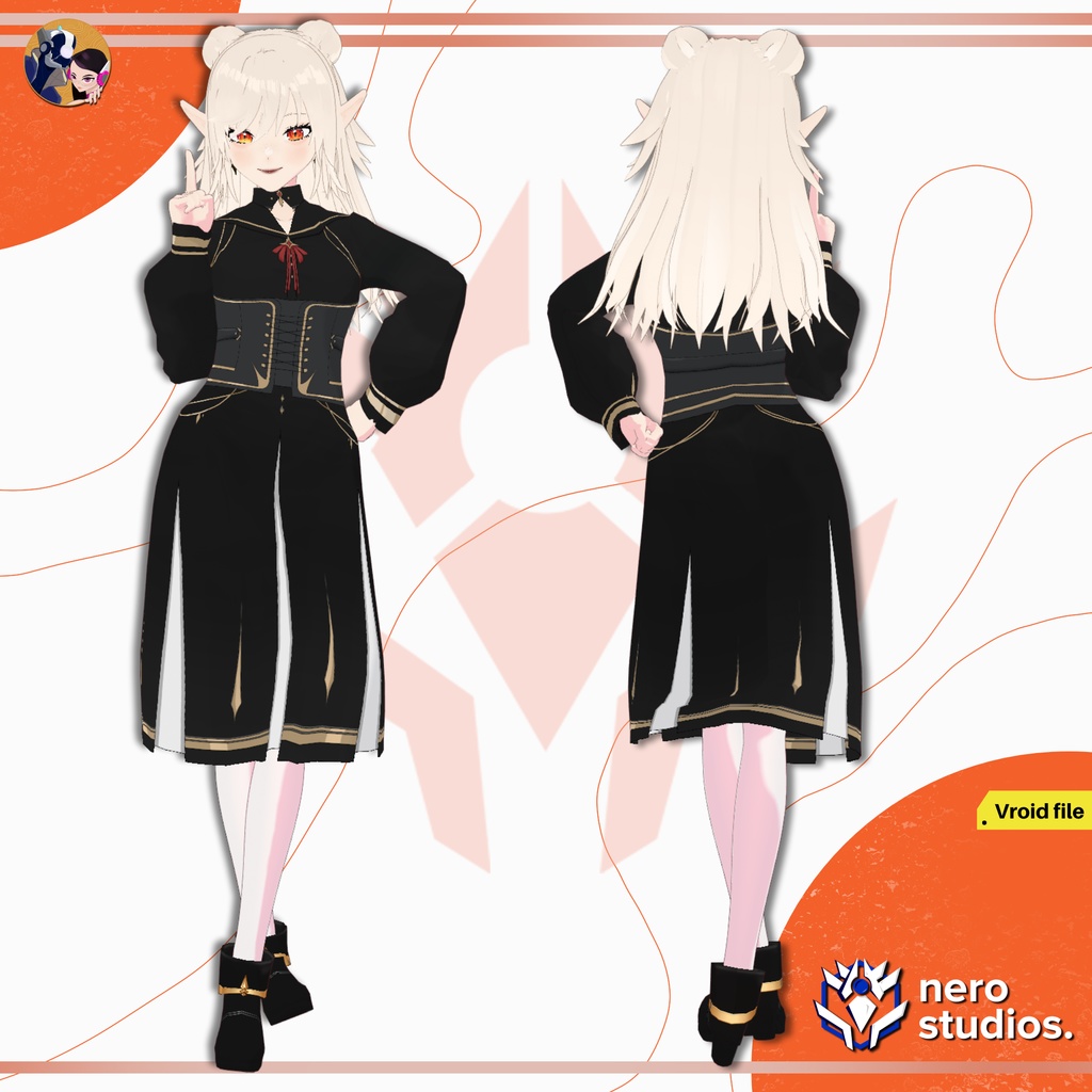 WIZARD UNIFORM SCHOOL MAGICIAN MAGIC CUTE GIRL OUTFIT HAIRSTYLE SEXY FULL OUTFIT (VROID FILES) / 魔法使い マジシャン 魔法のような 女の子 制服 ファンタジー 3Dモデル