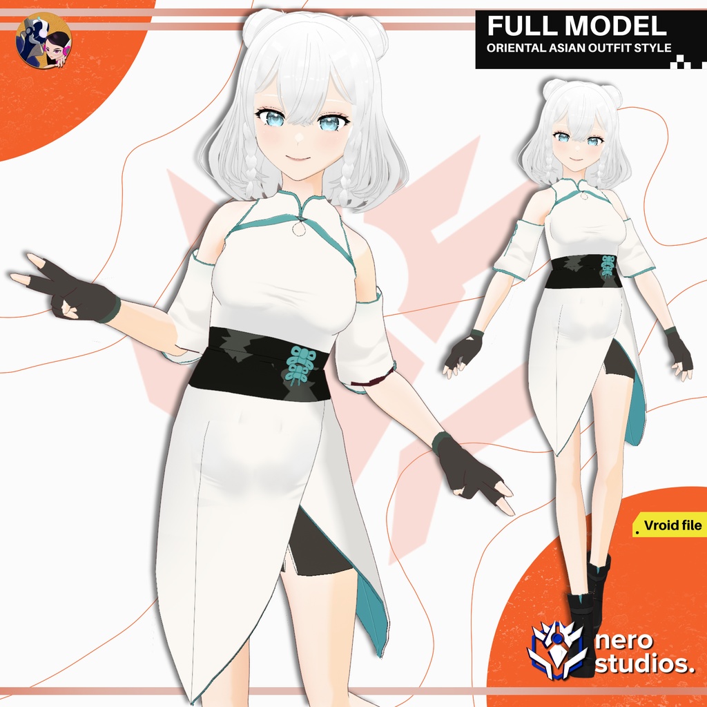 MAGIC DARK ELF WIZARD MAGICIAN FANTASY FOX GIRL CUTE AND SEXY STOCKINGS (VROID FILES) / マジシャン 魔法使い エルフ 女の子 ファンタジー 魔法のような 髪型 ストッキング