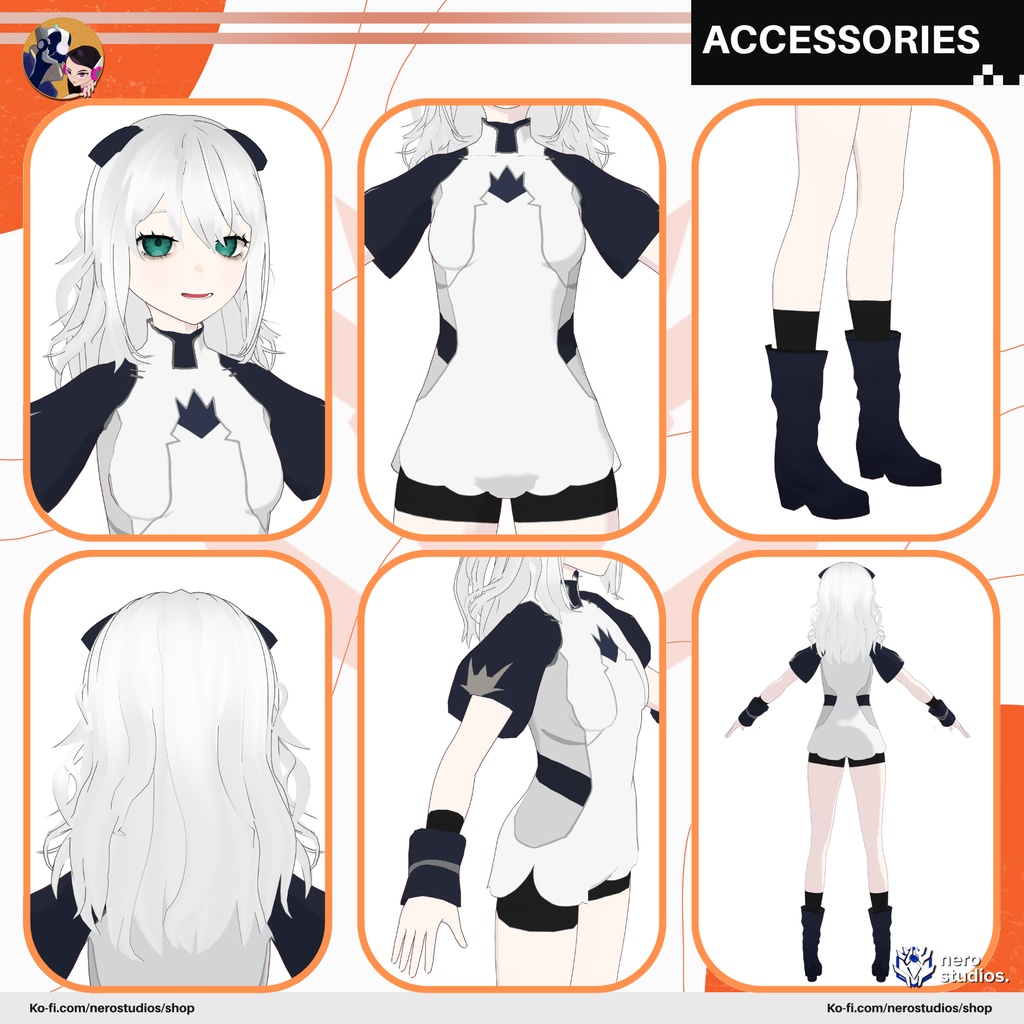 MAGICAL BODYSUIT UNIFORM SUIT WIZARD GIRL SEXY CUTE FULL SET PRESET HAIRSTYLE (VROID FILE) / 魔法使い ファンタジー ボディスーツ 3Dモデル かわいい 女の子