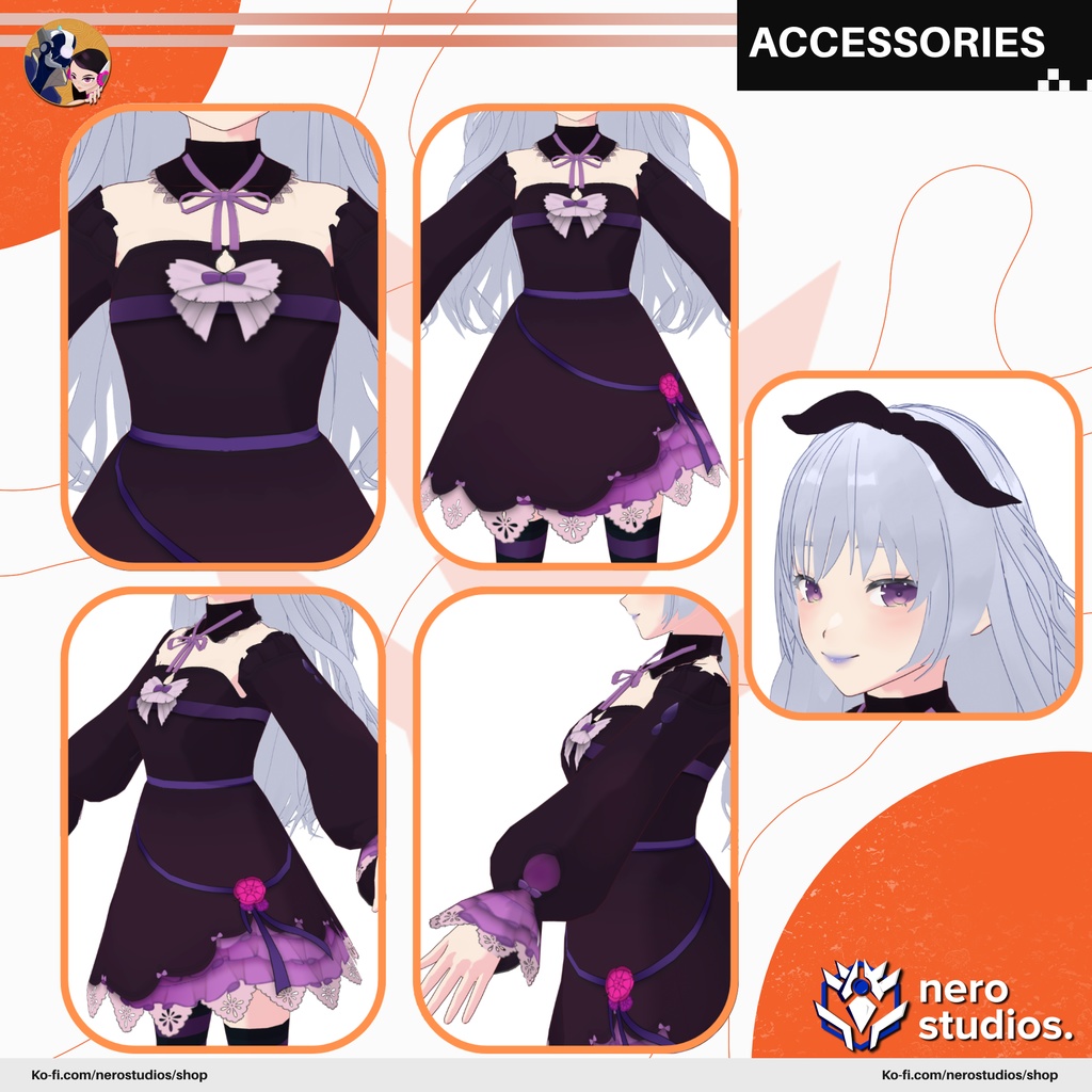 LOLITA MAID ALICE DRESS WONDERLAND SEXY CUTE ANIME SHADED, LOLITA HAT MAID, GOTHIC GIRL, VAMPIRE ELF (VROID FILES) / ロリータ Vtuber モデル, ゴシック VRoid アバター, かわいい ロリータ ファッション