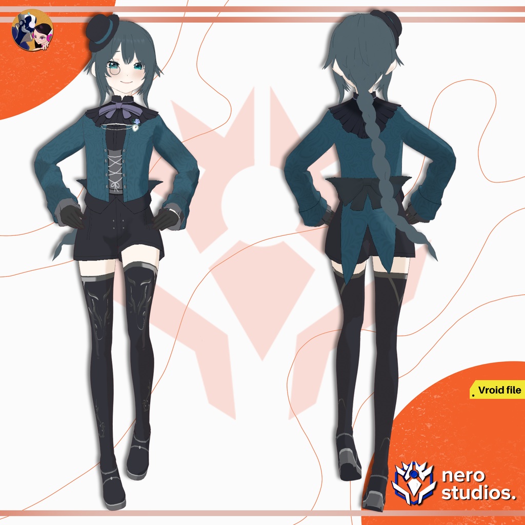 LOLITA MAID ALICE DRESS WONDERLAND SEXY CUTE ANIME SHADED, LOLITA HAT MAID, GOTHIC GIRL, VAMPIRE ELF (VROID FILES) / ロリータ Vtuber モデル, ゴシック VRoid アバター, かわいい ロリータ ファッション