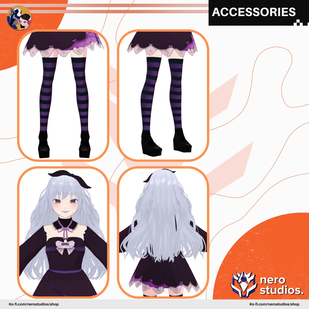 LOLITA MAID ALICE DRESS WONDERLAND SEXY CUTE ANIME SHADED, LOLITA HAT MAID, GOTHIC GIRL, VAMPIRE ELF (VROID FILES) / ロリータ Vtuber モデル, ゴシック VRoid アバター, かわいい ロリータ ファッション