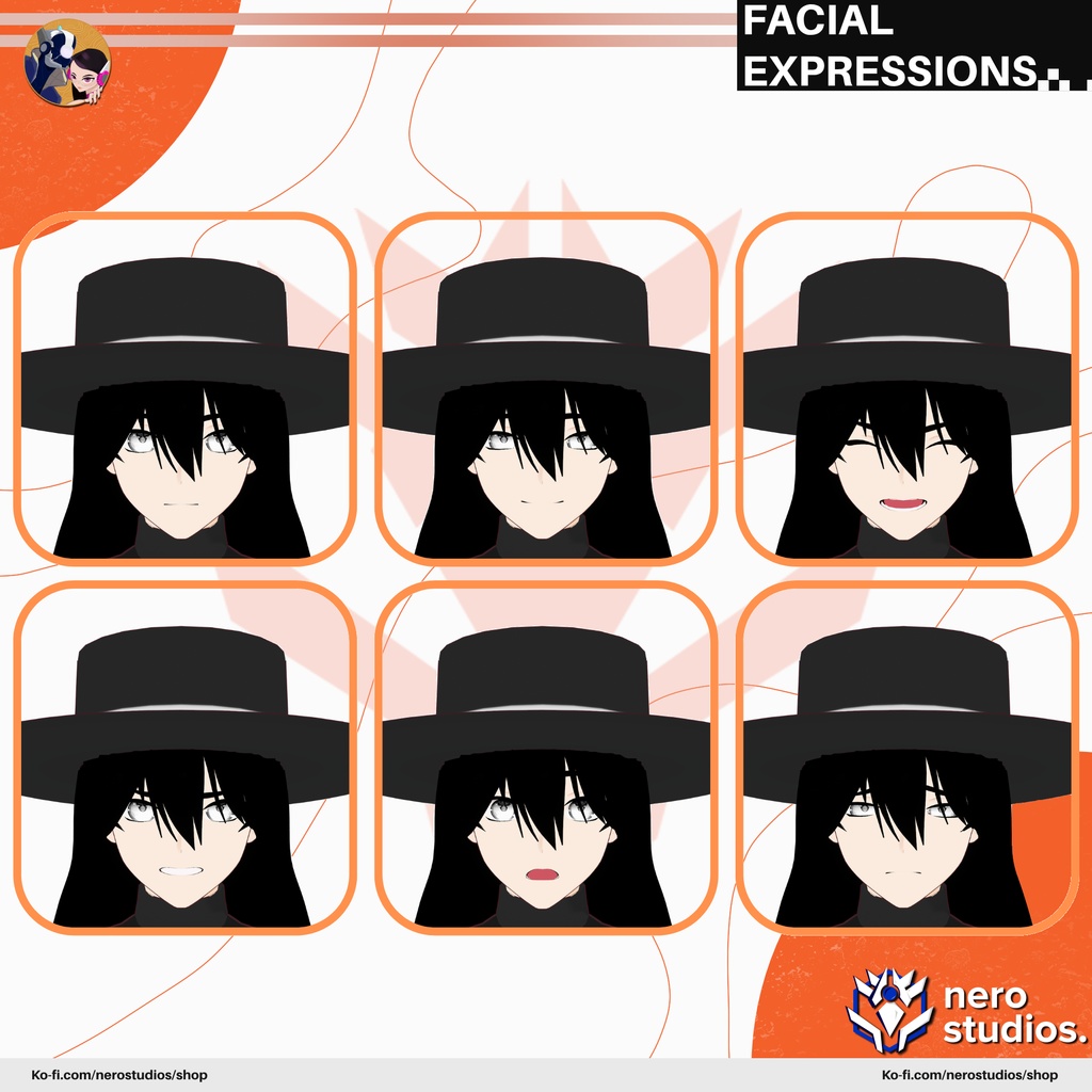 MAGICIAN WIZARD COOL DARK MAGIC OUTFIT SET PRESETS HAIRSTYLES TOP HAT MALE FULL VROID (VROID FILE) / 3Dモデル 魔法使い ハロウィン コスチューム 男 魔法のような ファンタジー 髪型