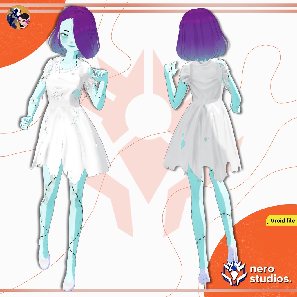 VROID HALLOWEEN COSTUMES VROID MODELS RAIDEN SHOGUN ELF FAIRY CUTE DRESS FANTASY DREAMY HALLOWEEN COSPLAY ZOMBIE GIRL SEXY BEE (VROID FILES) / ハロウィン衣装 コスプレ 雷電 エルフ ファンタジー ストッキング モンスター娘