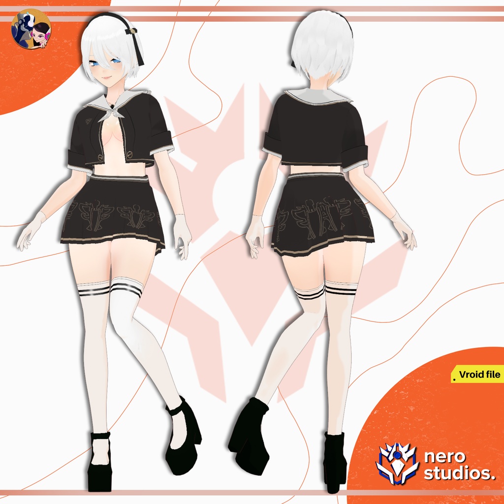 GOTHIC DEMON GIRL HALLOWEEN PUNK COSTUME SUCCUBUS FULL OUTFIT VAMPIRE VROID HALLOWEEN COSTUMES SEXY (VROID FILES) / 3Dモデル ハロウィン衣装 ゴシック 女の子 ヴァンパイア サキュバス