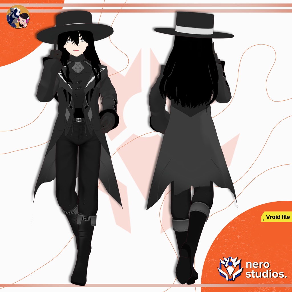 MAGICIAN HALLOWEEN COSTUME WIZARD BOY HANDSOME HAIRSTYLE MAGICAL ELEGANT (VROID FILES) /   3Dモデル 魔法使い マジシャン コート ファンタジー 制服 魔法のような 髪型 ハロウィン