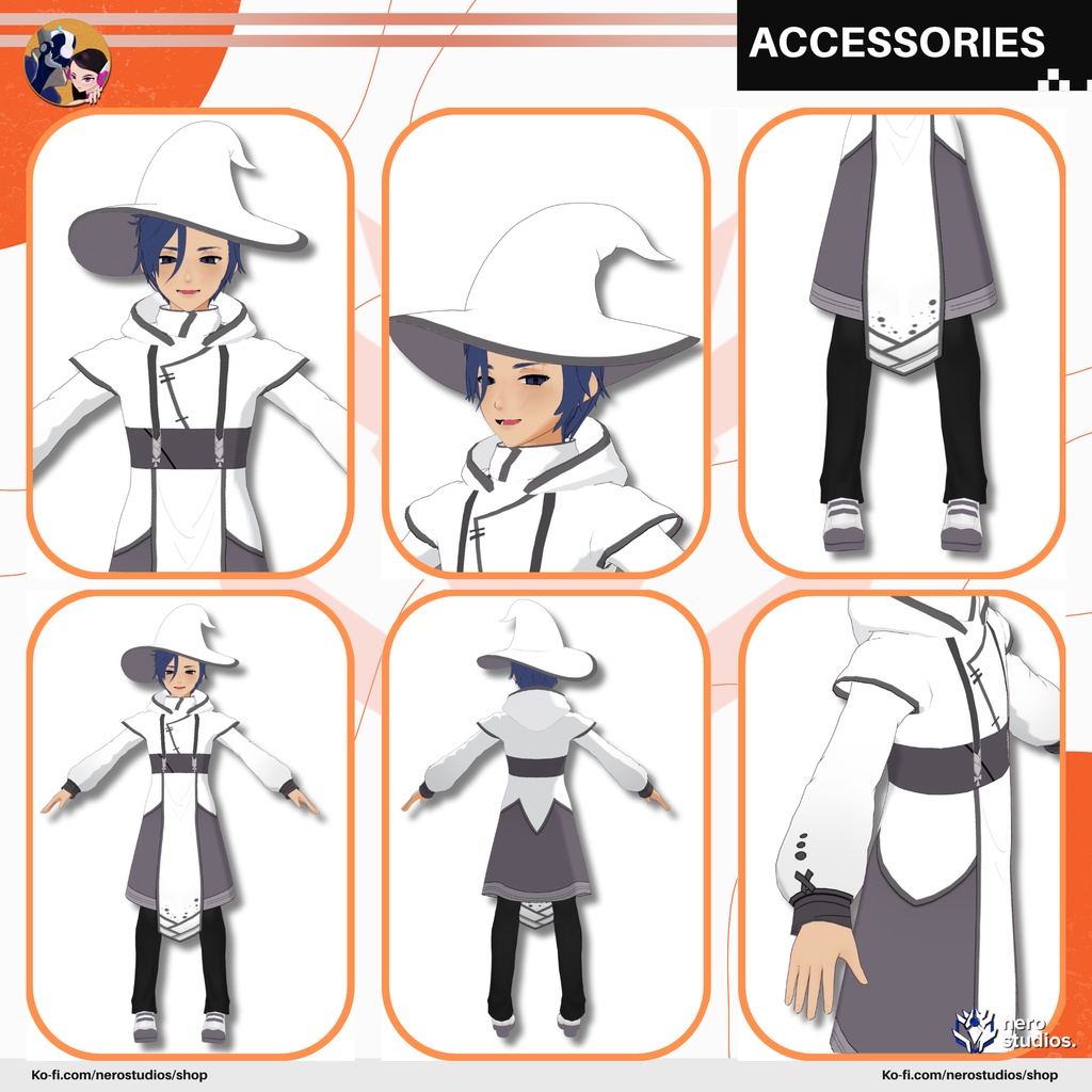 MAGICIAN HALLOWEEN COSTUME WIZARD BOY HANDSOME HAIRSTYLE MAGICAL ELEGANT (VROID FILES) /   3Dモデル 魔法使い マジシャン コート ファンタジー 制服 魔法のような 髪型 ハロウィン