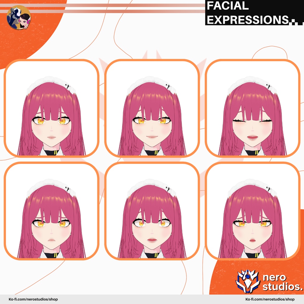 MAID MILITARY OUTFIT SEXY COSTUME LADY GIRL FULL SET PRESET HAIRSTYLE AND TEXTURES FOR VROID (VROID FILE) / メイド 制服 ミリタリー セクシー 服装 女の子 ストッキング タイツ