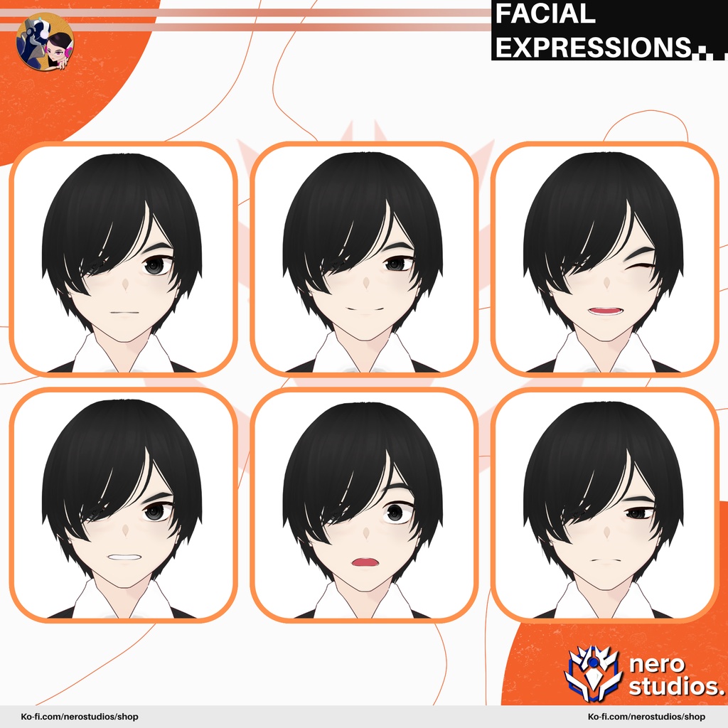 MALE UNIFORM SCHOOL HANDSOME ANDROGYNOUS FORMAL SUIT ACADEMY ANIME STYLE PRESET FULL OUTFIT SET HAIRSTYLE FOR VROID (VROID FILE) / 3Dモデル 髪型 男性 制服 学校 スーツ エレガント