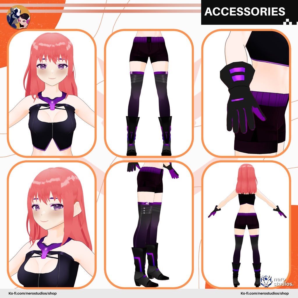 CYBERPUNK VTUBER SCIFI CYBERWEAR FUTURISTIC OUTFIT URBAN WEAR SCIFI SUIT ANIME GIRL GOTH DARK (VROID FILES) / 3Dモデル サイバーパンク サイバーウェア 未来的な SF ヴァンパイア 都市