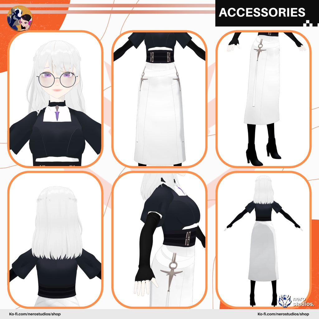 CUTE DATE DREAM GIRL OUTFITS ELEGANT DRESS SKIRT HEELS SEXY ANIME STYLE VINTAGE OUTFIT PIN UP STYLE (VROID FILES) / 3Dモデル かわいい ドレス 服装 ハイヒール ストッキング ビンテージ