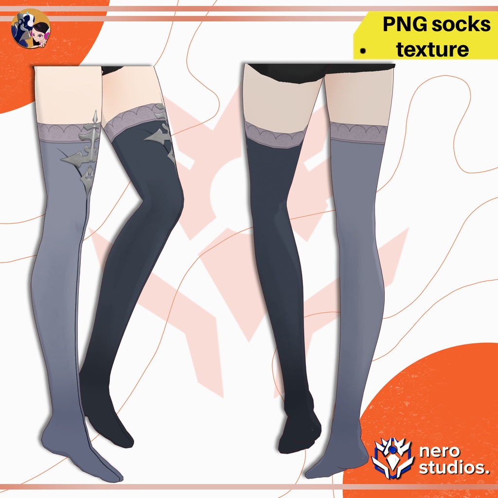 SOCKS FANTASY MEDIEVAL WITCH WIZARD SCIFI SEXY STOCKINGS (VROID TEXTURE) / ストラップ マジシャン タイツ 中世 ストッキング VRoid用テクスチャ SF VRoid用 タイツ&ソックスグ ソックス