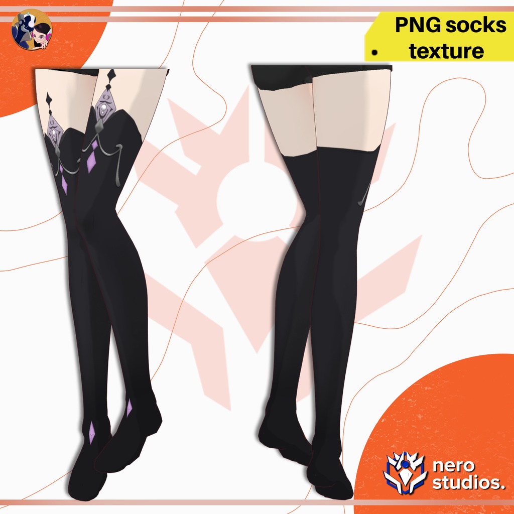 FINAL FANTASY INSPIRED SEXY SOCKS STOCKINGS ANIME STYLE (VROID TEXTURE) / FF ファンタジー ストッキング タイツ エルフ タイツ かわいい