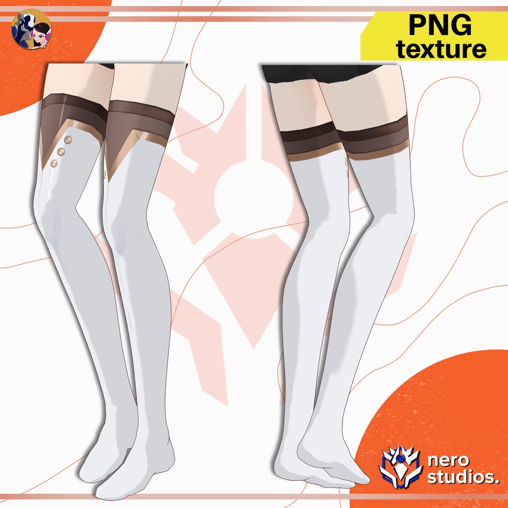 【Vroid ソックス】 サーカス ニーハイソックス | CIRCUS DOLL THIGH HIGHS | FANTASY STOCKINGS