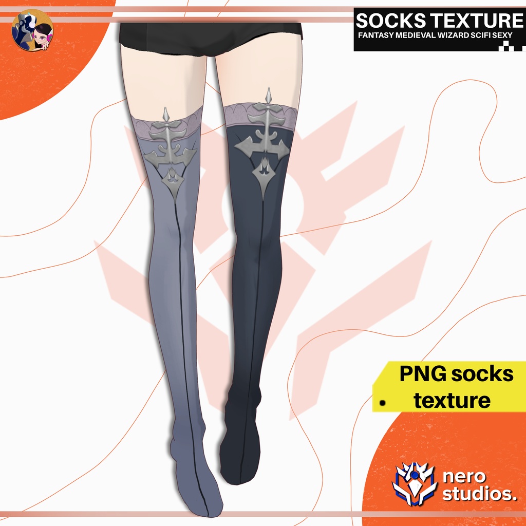 5 VROID SOCKS STOCKINGS SET / Vtuber socks, Vroid stocking textures, assets, presets / 【VRoid用】タイツ&ソックスセット ストッキング ソックス