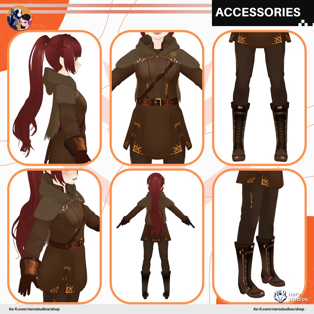 【VRoidモデル】 【VRoid用】ペスト医師の錬金術師|狩人系ファンタジー魔術師衣装|RPGフルコーデプリセット / ALCHEMIST PLAGUE DOCTOR HUNTER MAGICIAN FULL FANTASY RPG MODEL SET PRESET VROID COSTUME OUTFIT (VROID FILE)