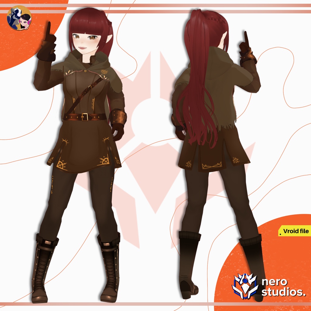 【VRoidモデル】 【VRoid用】ペスト医師の錬金術師|狩人系ファンタジー魔術師衣装|RPGフルコーデプリセット / ALCHEMIST PLAGUE DOCTOR HUNTER MAGICIAN FULL FANTASY RPG MODEL SET PRESET VROID COSTUME OUTFIT (VROID FILE)