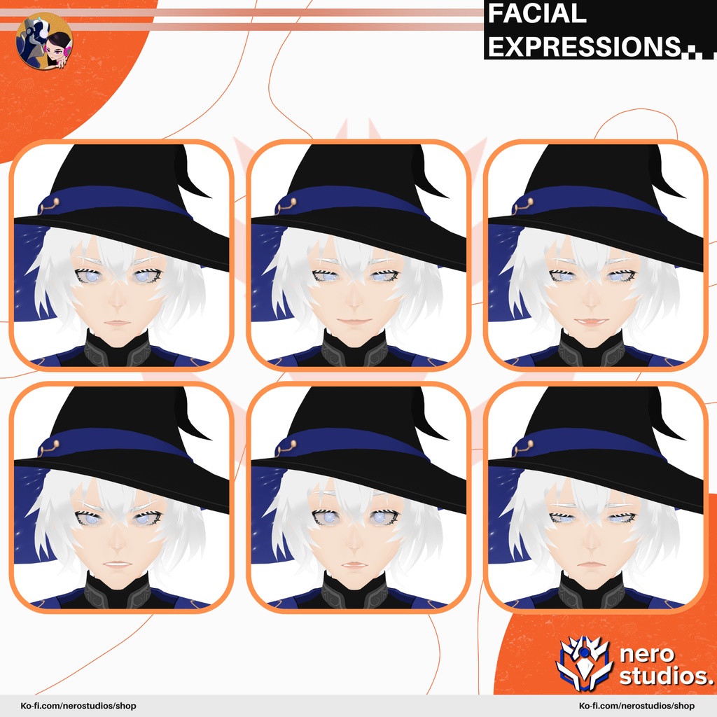 【VRoidモデル】ファンタジー魔法使い 男性アバター フルセット 高精細テクスチャ付き / WIZARD MAGICIAN MALE HANDSOME MODEL FULL OUFTIT HAIRSTYLE TEXTURES PRESETS (VROID FILE)