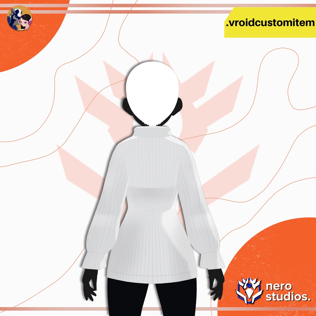 【VRoid 衣装】 普段着 カジュアル タートルネックニットワンピース カジュアル普段着 | COZY TURTLENECK SWEATER DRESS OUTFIT FOR VROID CUSTOM ITEM