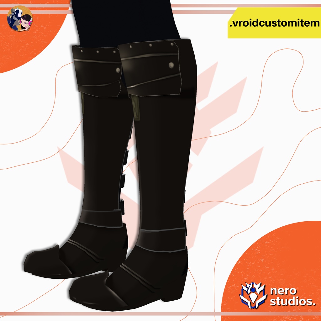 【無料】 VRoid用 アーマーブーツ 【VROID 靴】 / FREE SHOES FANTASY ARMOR BOOTS VROID CUSTOM ITEM
