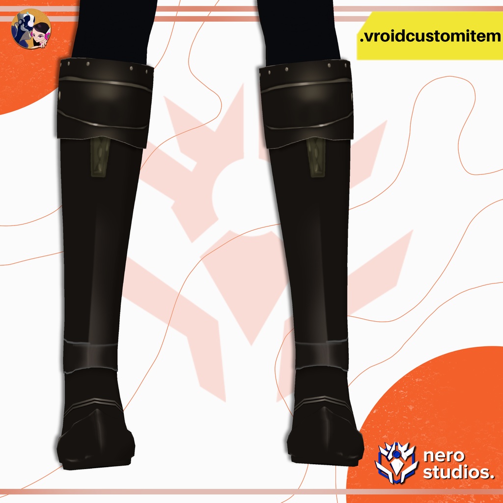 【無料】 VRoid用 アーマーブーツ 【VROID 靴】 / FREE SHOES FANTASY ARMOR BOOTS VROID CUSTOM ITEM
