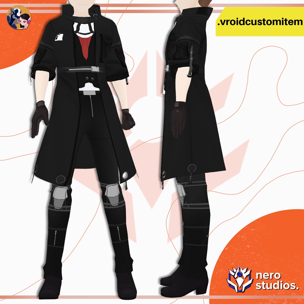 【VRoid 衣装】 サイバーパンク テックウェア衣装 VRoid用 / CYBERWEAR FULL OUTFIT VROID CUSTOM ITEM