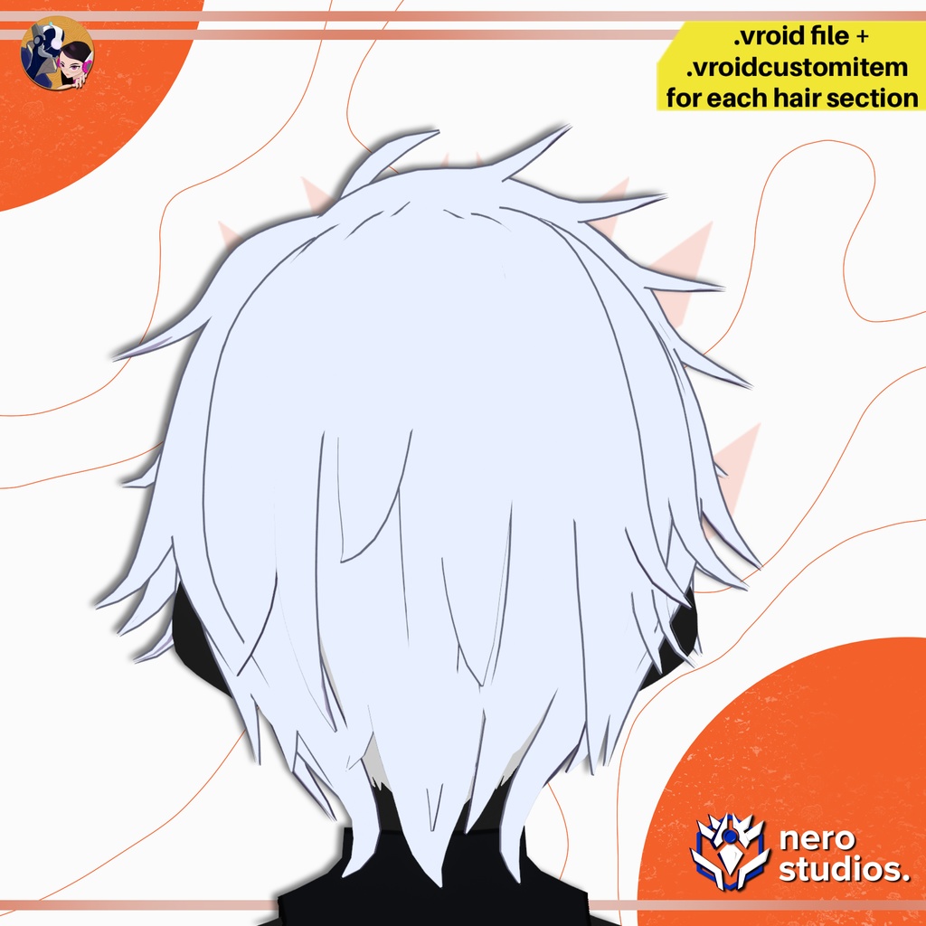 【VRoid髪型】 ぼさぼさスパイキーヘア | アニメヘア | VRoidヘアプリセット / ANIME MESSY HAIRSTYLE SPIKY SHONEN, VROID HAIRSTYLE