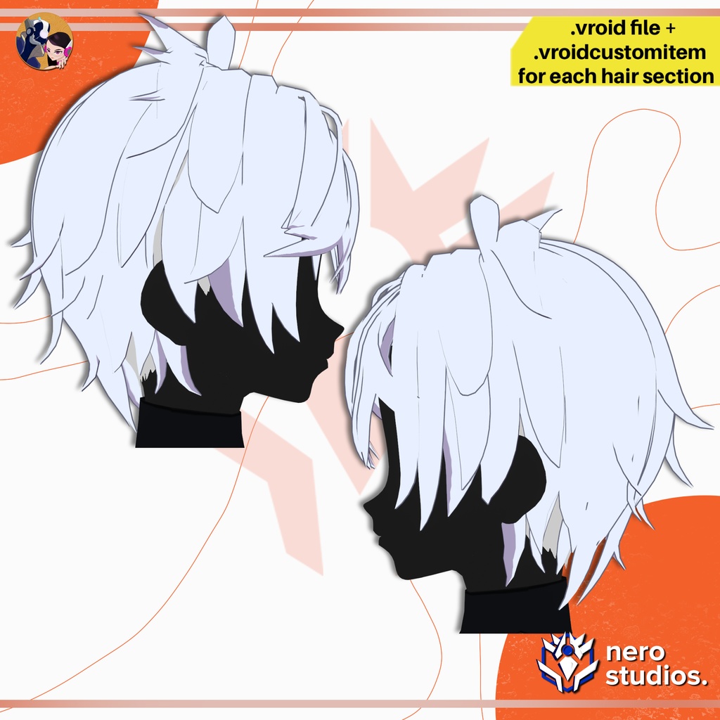 【VRoid髪型】 ぼさぼさスパイキーヘア | アニメヘア | VRoidヘアプリセット / ANIME MESSY HAIRSTYLE SPIKY SHONEN, VROID HAIRSTYLE