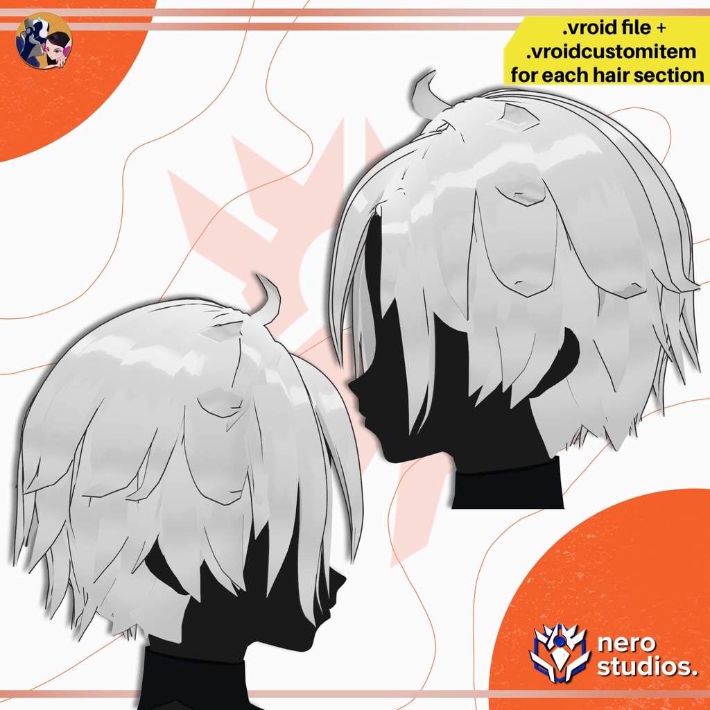 【VRoid髪型】 スパイキーぼさぼさヘア | アニメヘア | VRoidヘアプリセット / SPIKY MESSY ANIME HAIRSTYLE, VROID HAIR PRESET, VROID HAIRSTYLE CUSTOM ITEMS