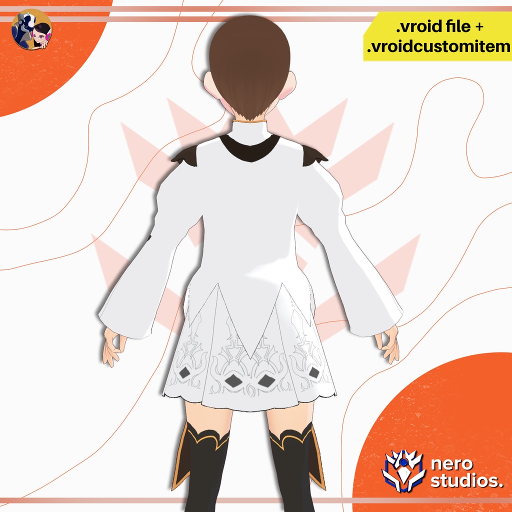 【VRoid 衣装】 ファンタジー魔法ドレス|RPG風プリーステス衣装 【VRoid用】 | MAGICAL FANTASY DRESS VIDEOGAME INSPIRED | VROID OUTFIT