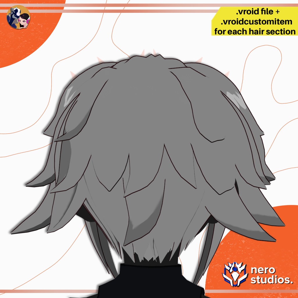 【VRoid髪型】 スパイキー中性的ヘア|分け前髪|主人公風アニメヘア|VRoidプリセット / SPIKY UNISEX SEPARATE BANGS ANIME STYLE HAIRSTYLE, VROID HAIRSTYLE