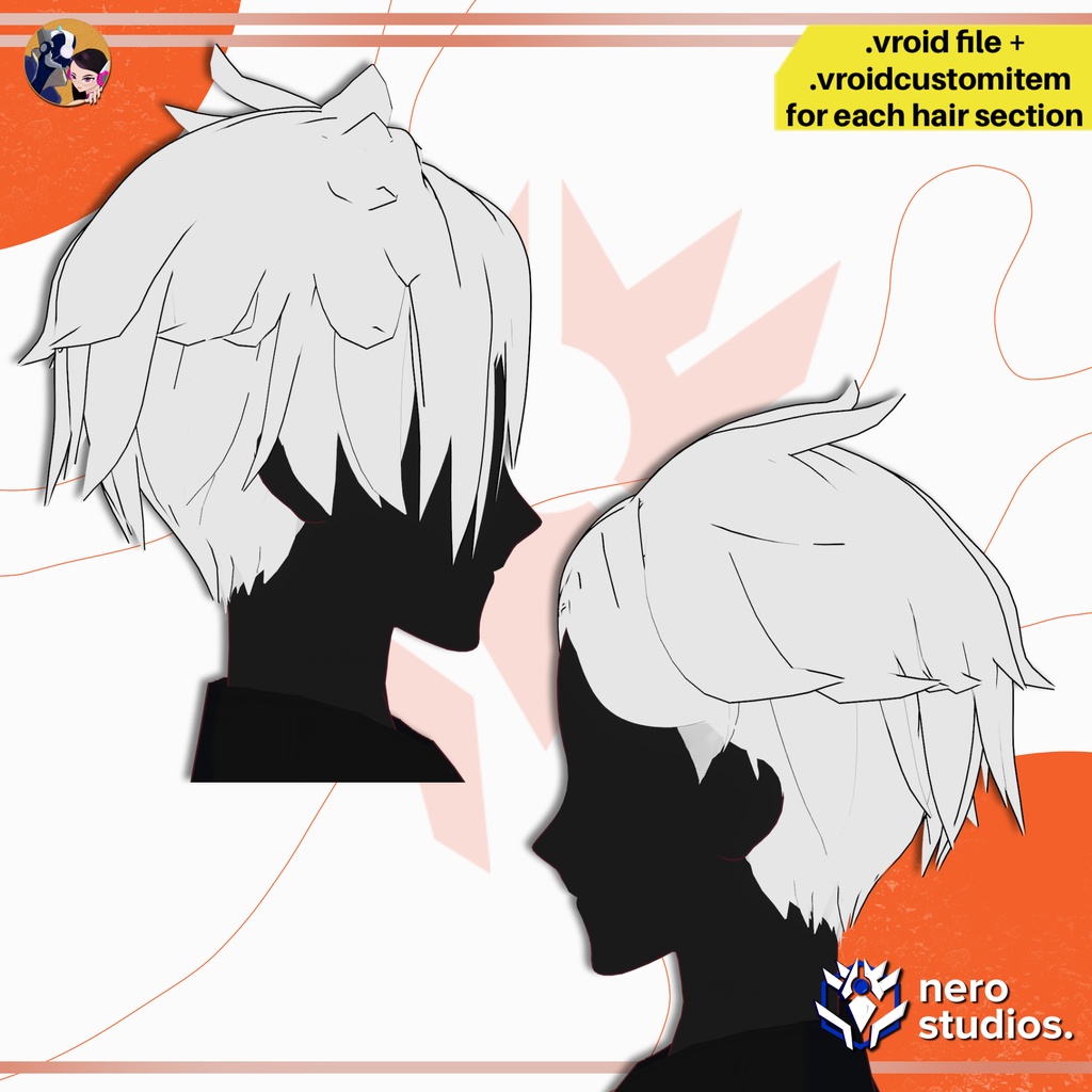 【VRoid髪型】 ぼさぼさスパイキーヘア | アニメヘア | VRoidヘアプリセット | SPIKY TO THE SIDE MESSY SHONEN ANIME STYLE LOOK HAIRSTYLE FOR VROID