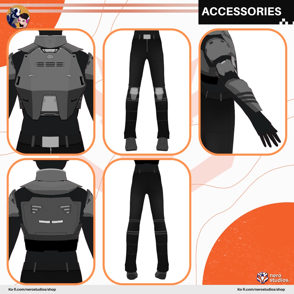 【VRoid 衣装】 SF戦術アーマー|VRoid用アニメ風衣装 / SCI-FI TACTICAL ARMOR SUIT | ANIME CELL SHADED VROID OUTFIT PRESET