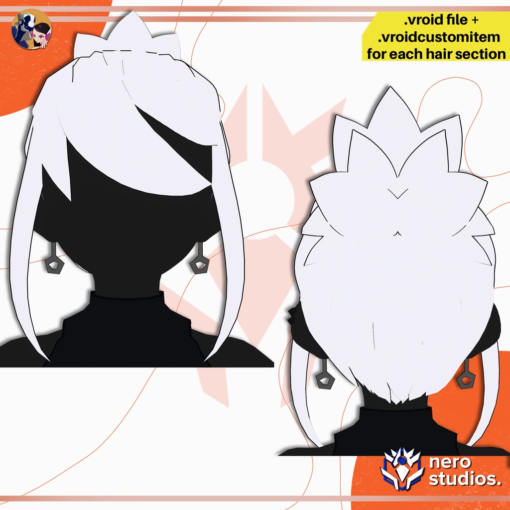 【VRoid 髪型】 ハイポニーテールアニメヘア | VRoid用かわいい髪型プリセット | CARTOONISH HIGH PONYTAIL HAIRSTYLE SIDE BANGS ANIME STYLE | HAIRSTYLE FOR VROID