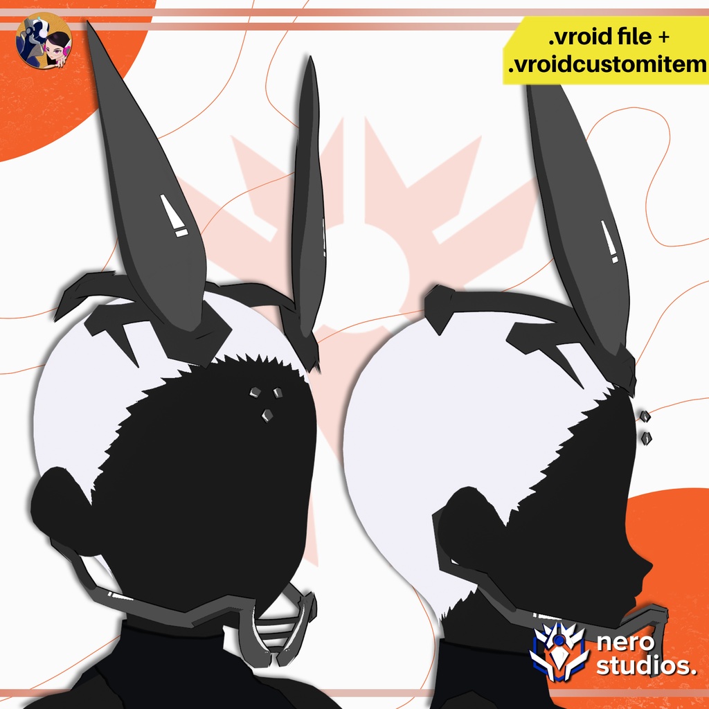 SF風サイバーヘッドセット | VRoidアクセサリー | SCI FI HEADSET MASK HELMET HEADGER ACCESSORY FOR VROID | CYBER HEADGER