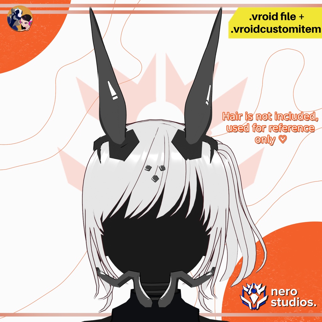 SF風サイバーヘッドセット | VRoidアクセサリー | SCI FI HEADSET MASK HELMET HEADGER ACCESSORY FOR VROID | CYBER HEADGER