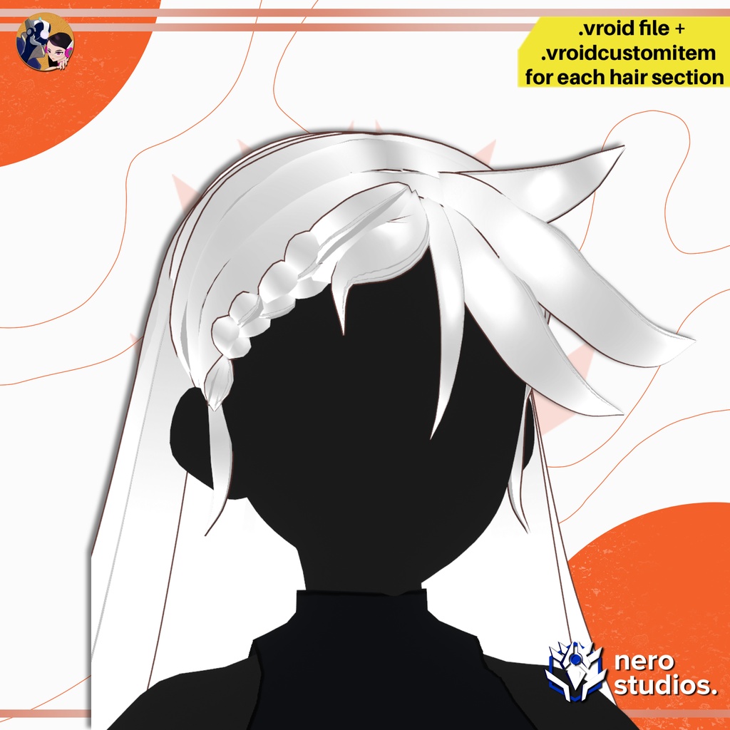【VRoid髪型】 姫カット風ロングヘア | VRoid用ヘアプリセット | LONG PRINCESS HAIRSTYLE | SPIKY MESSY TO THE SIDE BANGS | HAIRSTYLE FOR VROID